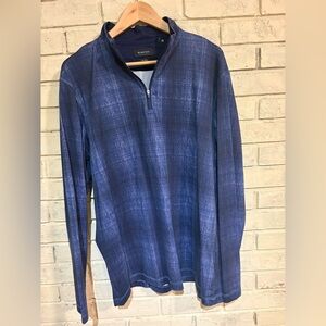 BUGATCHI OoohCotton Tech 8-way stretch performance quarter-zip pullover XL NWOT